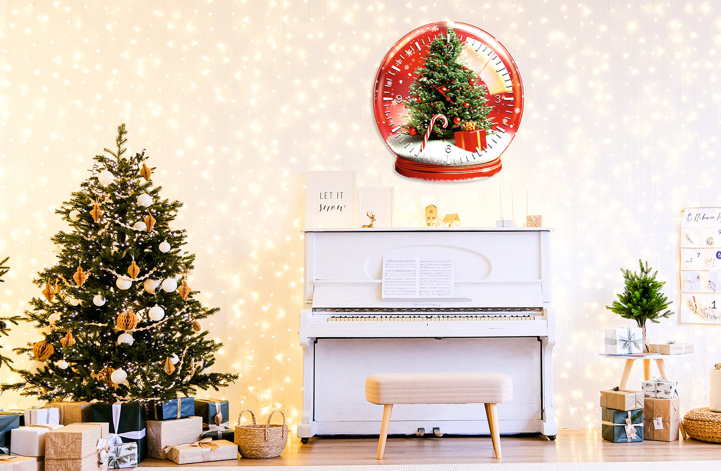 StilCreative Kar Küresi Duvar Saati - En Şık Yılbaşı Hediyesi