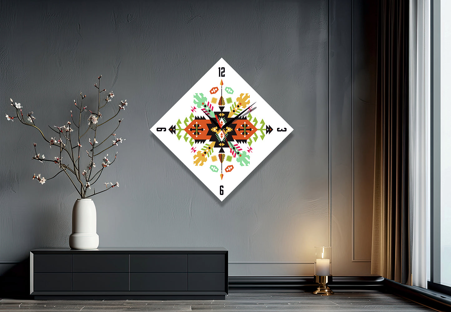 Duvarınızda Renk Şöleni: StilCreative Çok Renkli Bohem Duvar Saati