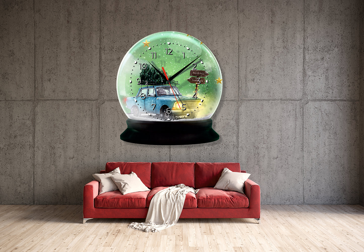 StilCreative İmzalı Büyülü Pencere: Kar Küresi Saat