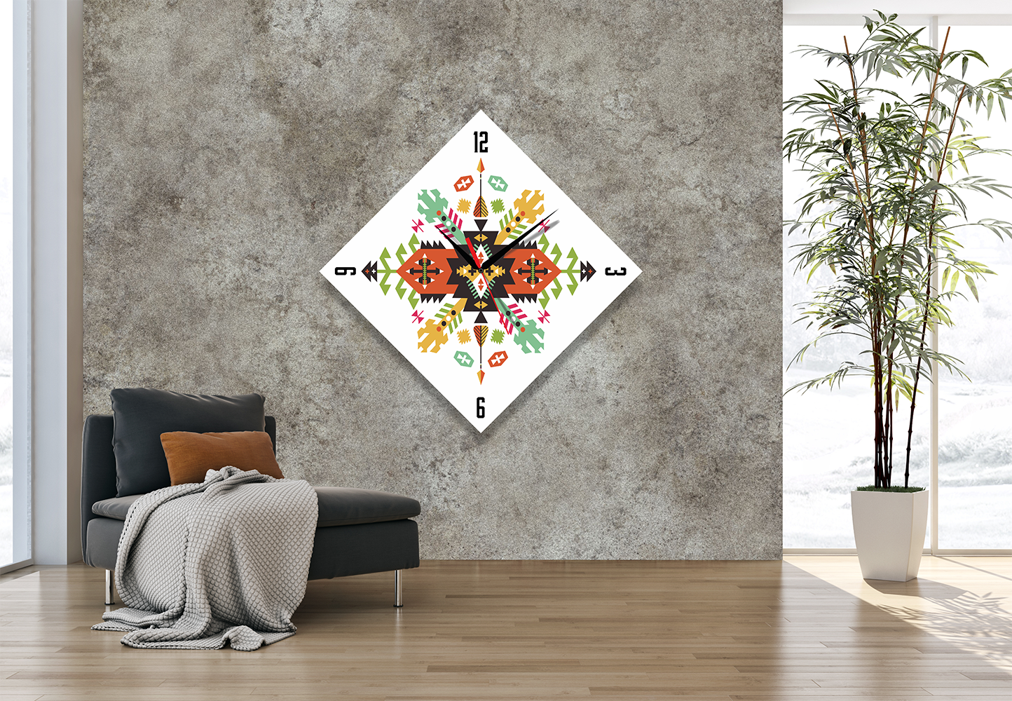 Duvarınızda Renk Şöleni: StilCreative Çok Renkli Bohem Duvar Saati