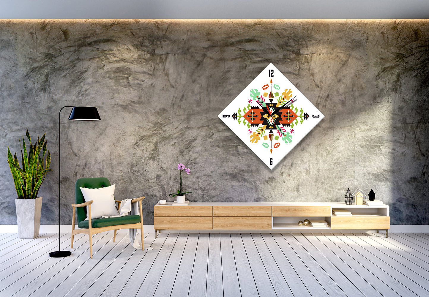 Duvarınızda Renk Şöleni: StilCreative Çok Renkli Bohem Duvar Saati