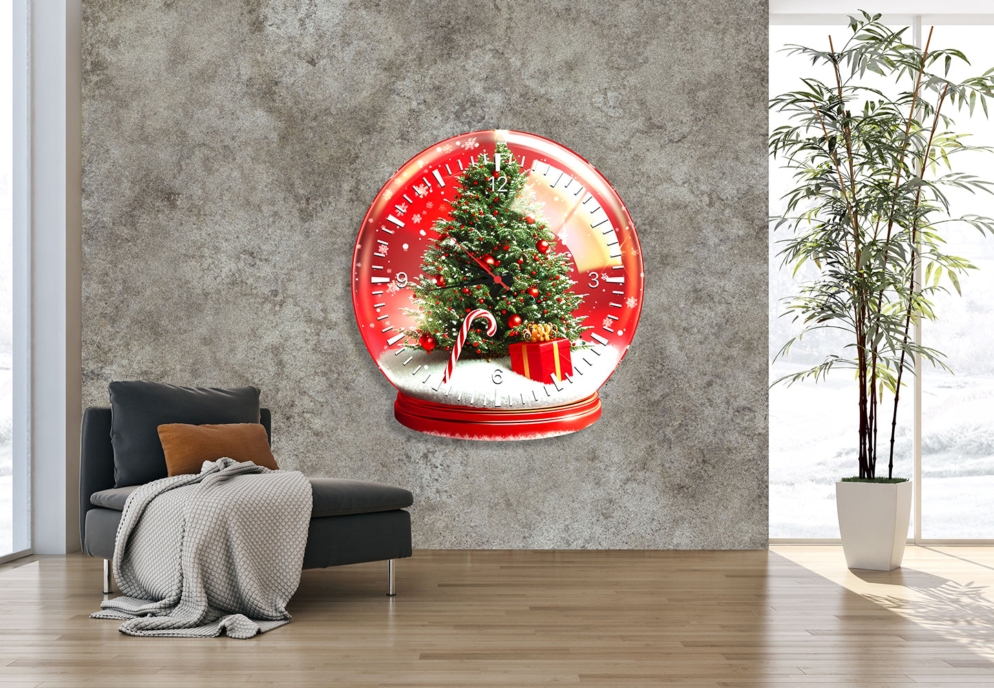 StilCreative Kar Küresi Duvar Saati - En Şık Yılbaşı Hediyesi