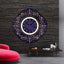StilCreative Lüks Seri: Lacivert Gold Motifli Dekoratif Cam Duvar Saati